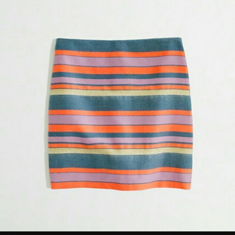 J.Crew metallic stripe skirt. Size 2